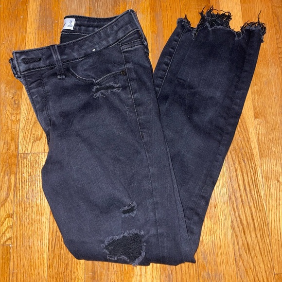 Abercrombie & Fitch Denim - skinny cropped black jeans